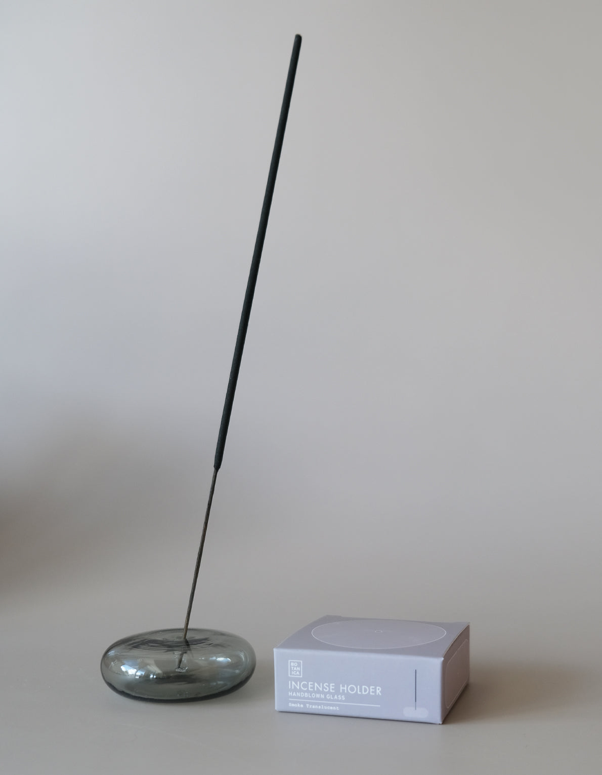 Bubble Glass Incense Holder in Smoke, from Botanica