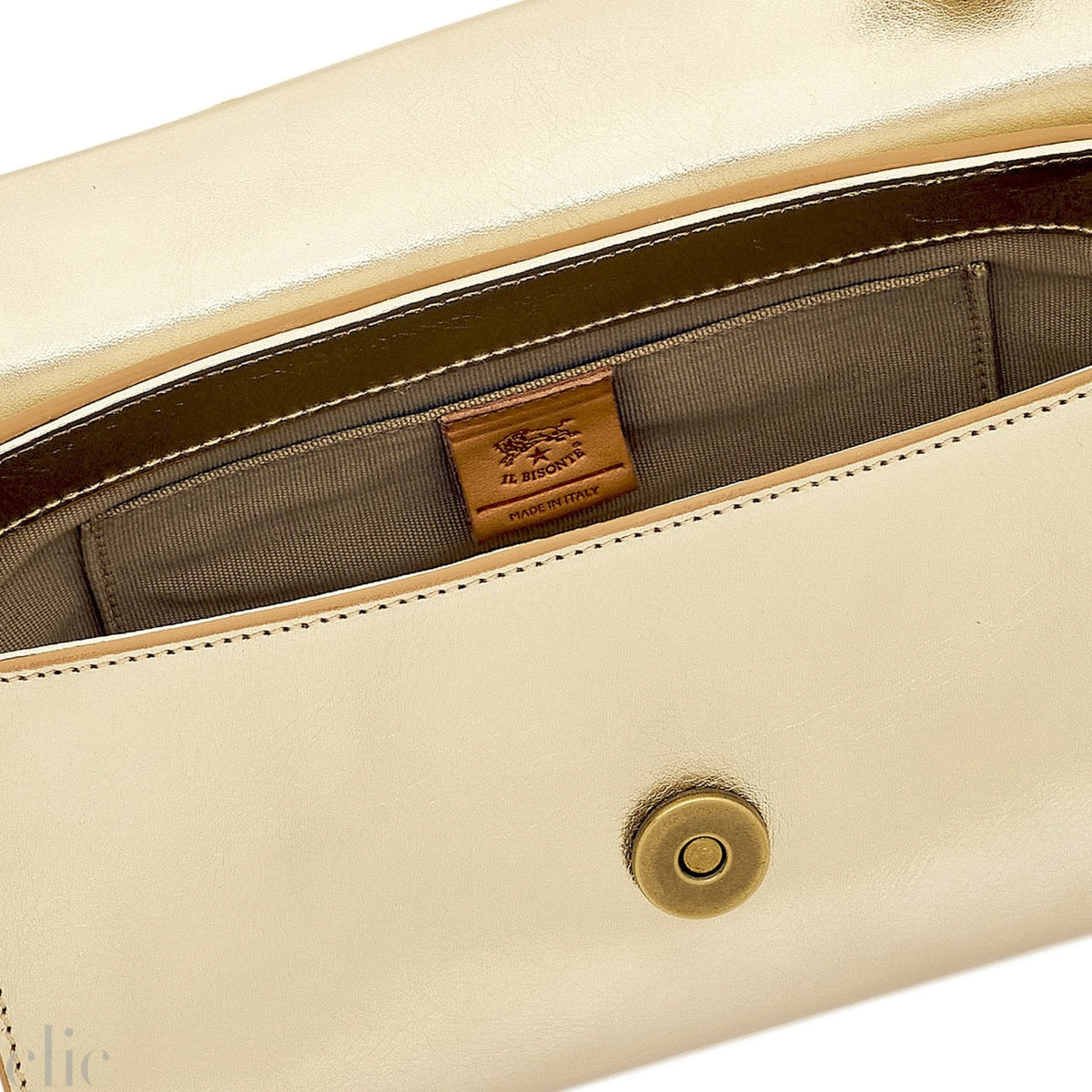 Linea 1978 Crossbody bag in Metallic Platinum, from IL Bisonte
