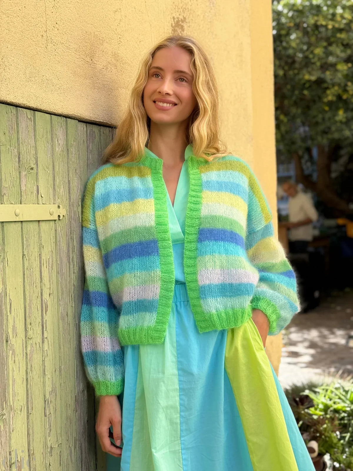 Multistripes Cardigan in Blue, from Rose Carmine