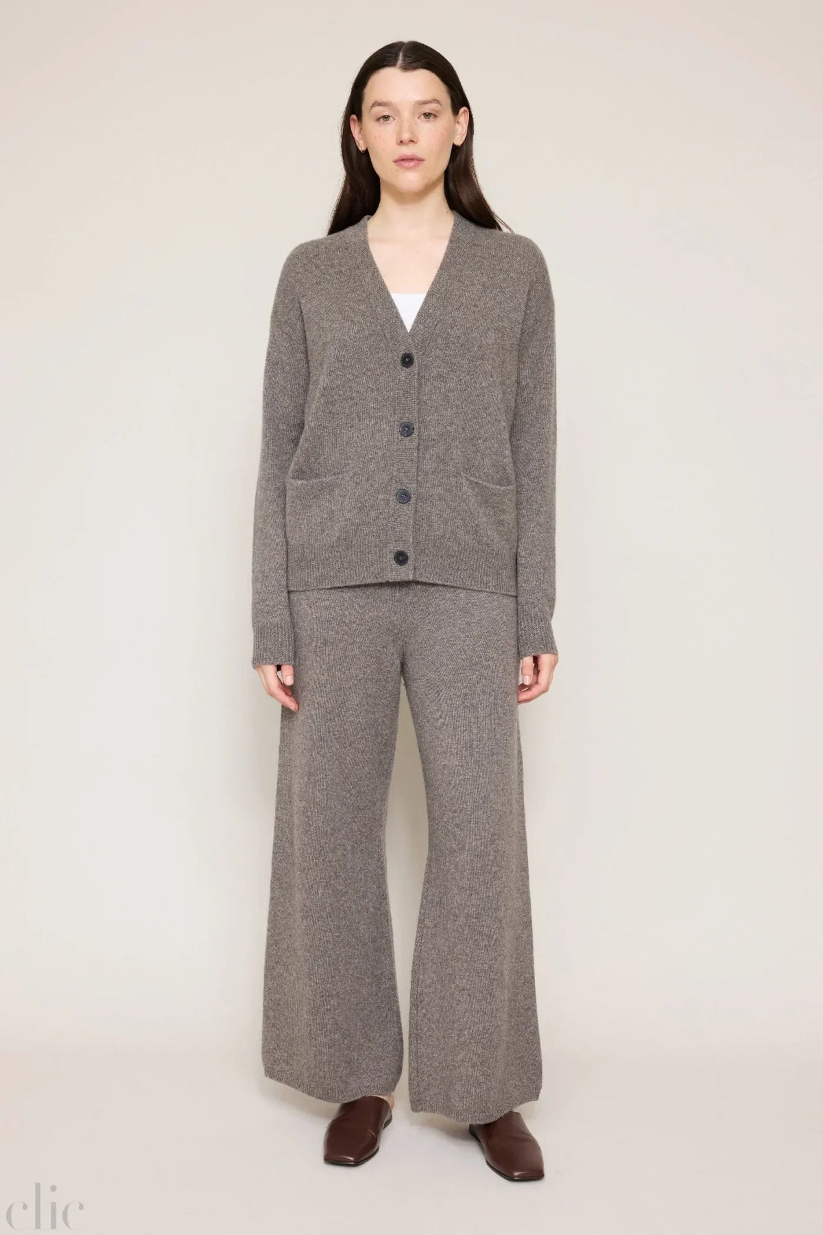 Baez Cashmere Cardigan in Otter, from Organic by John Patrick