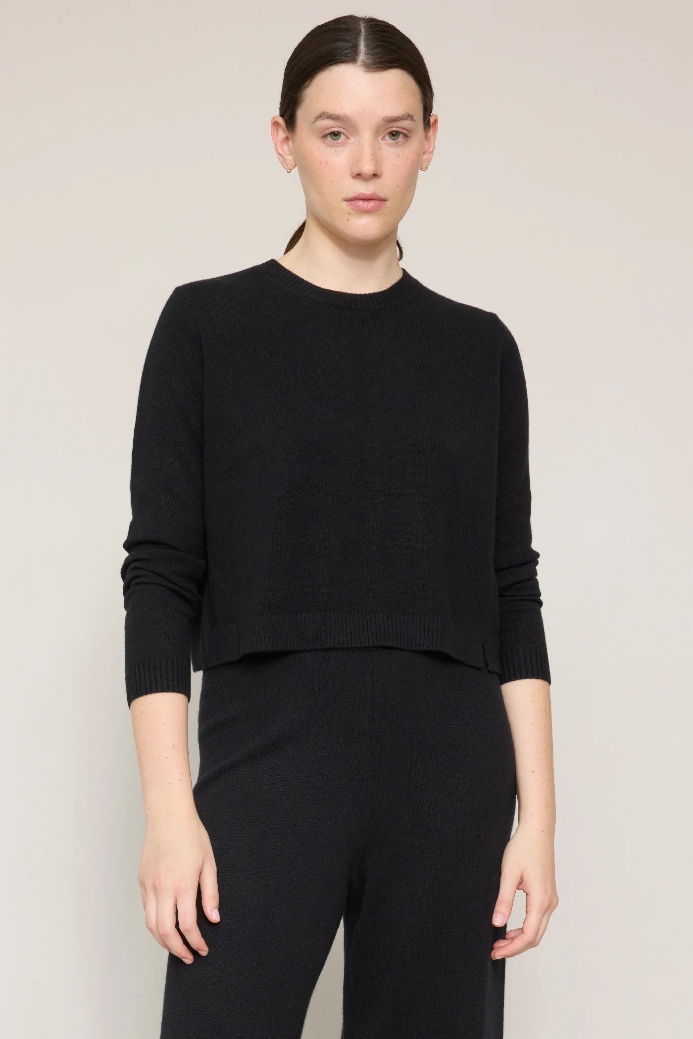 Crop Jumper Cashmere in Black, from Organic by John Patrick