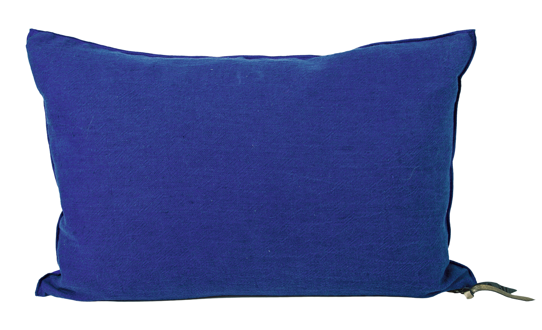 Crumpled Washed Linen Pillow 16x24 in Cobalt, from Maison De Vacances