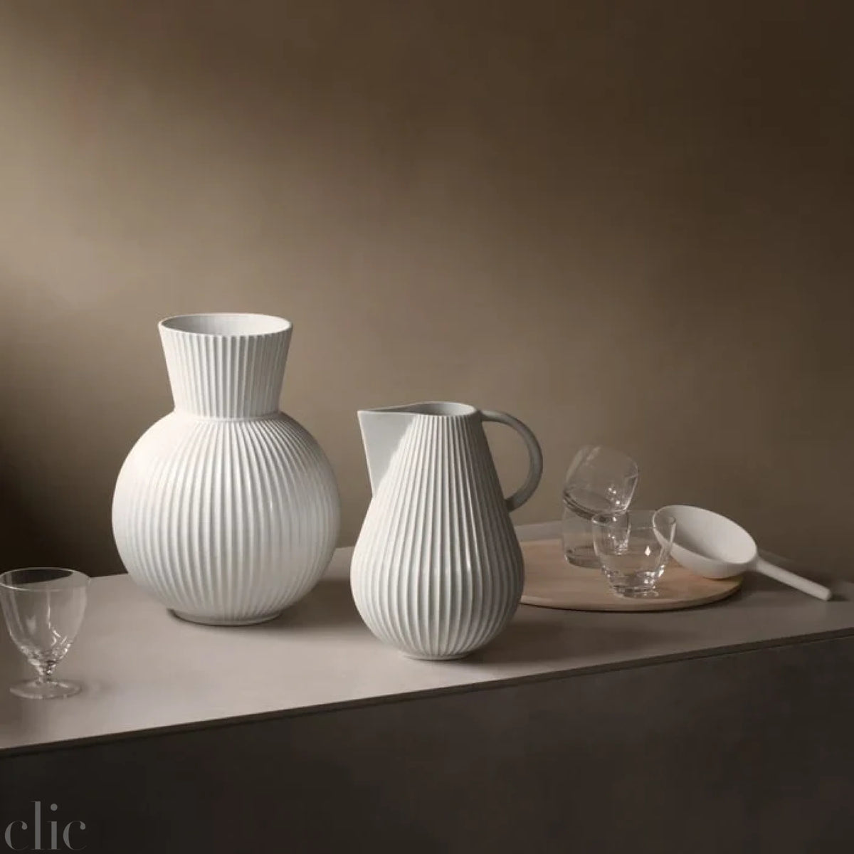 Tura Vase in White, from Lyngby Porcelaen