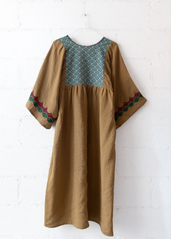 Levante Long Dress in Olive and Green, from Nina Leuca