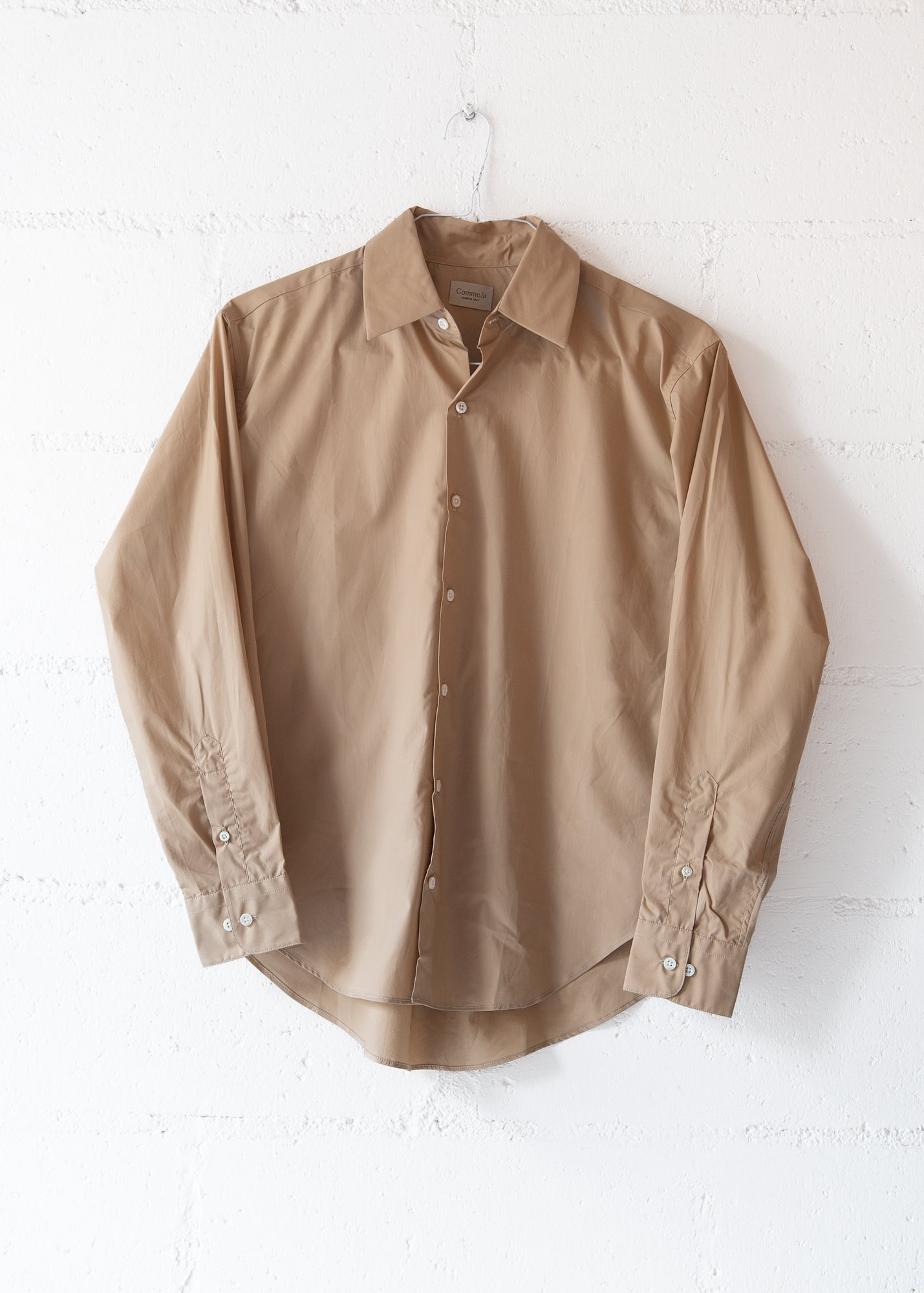 La Shirt Classica Poplin Cotton in Khaki, from Comme Si