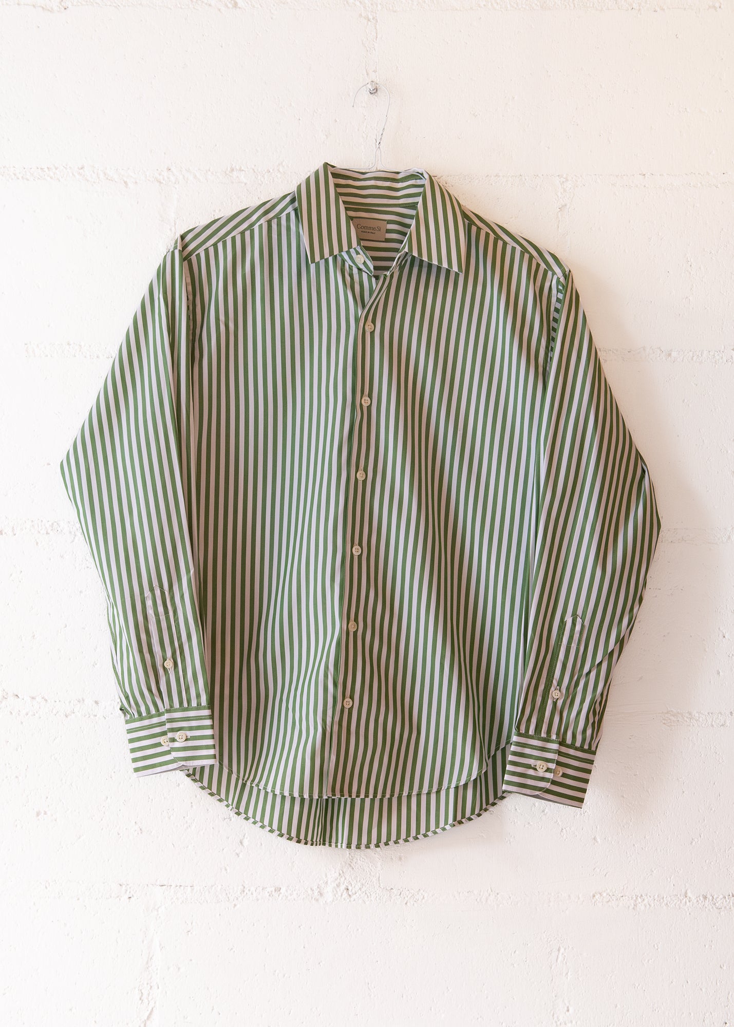 La Shirt Classica Cotton Poplin in Martini Stripe, from Comme Si