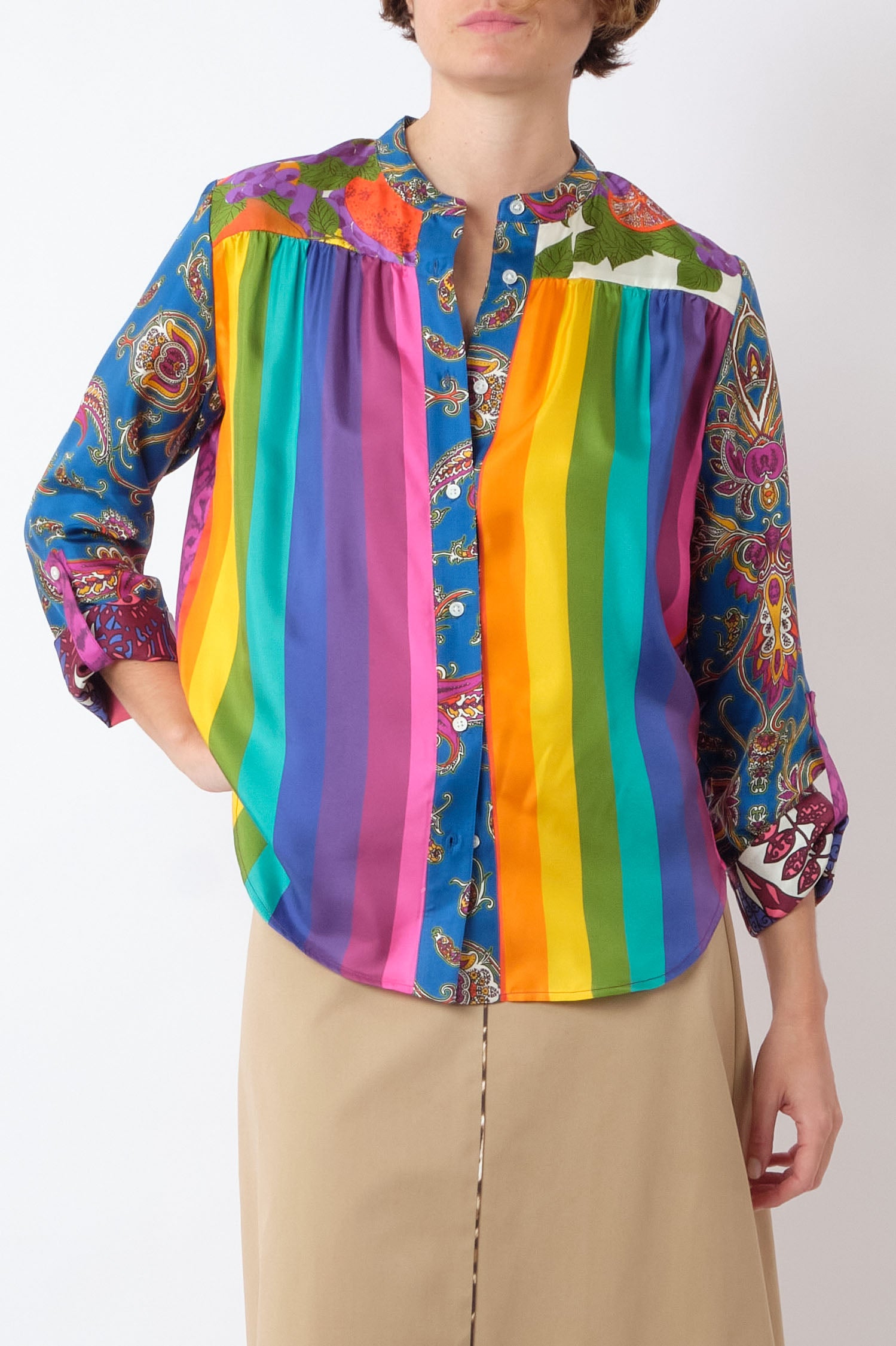 Jeanne Shirt in Mix Raye Arc, from La Prestic Ouiston