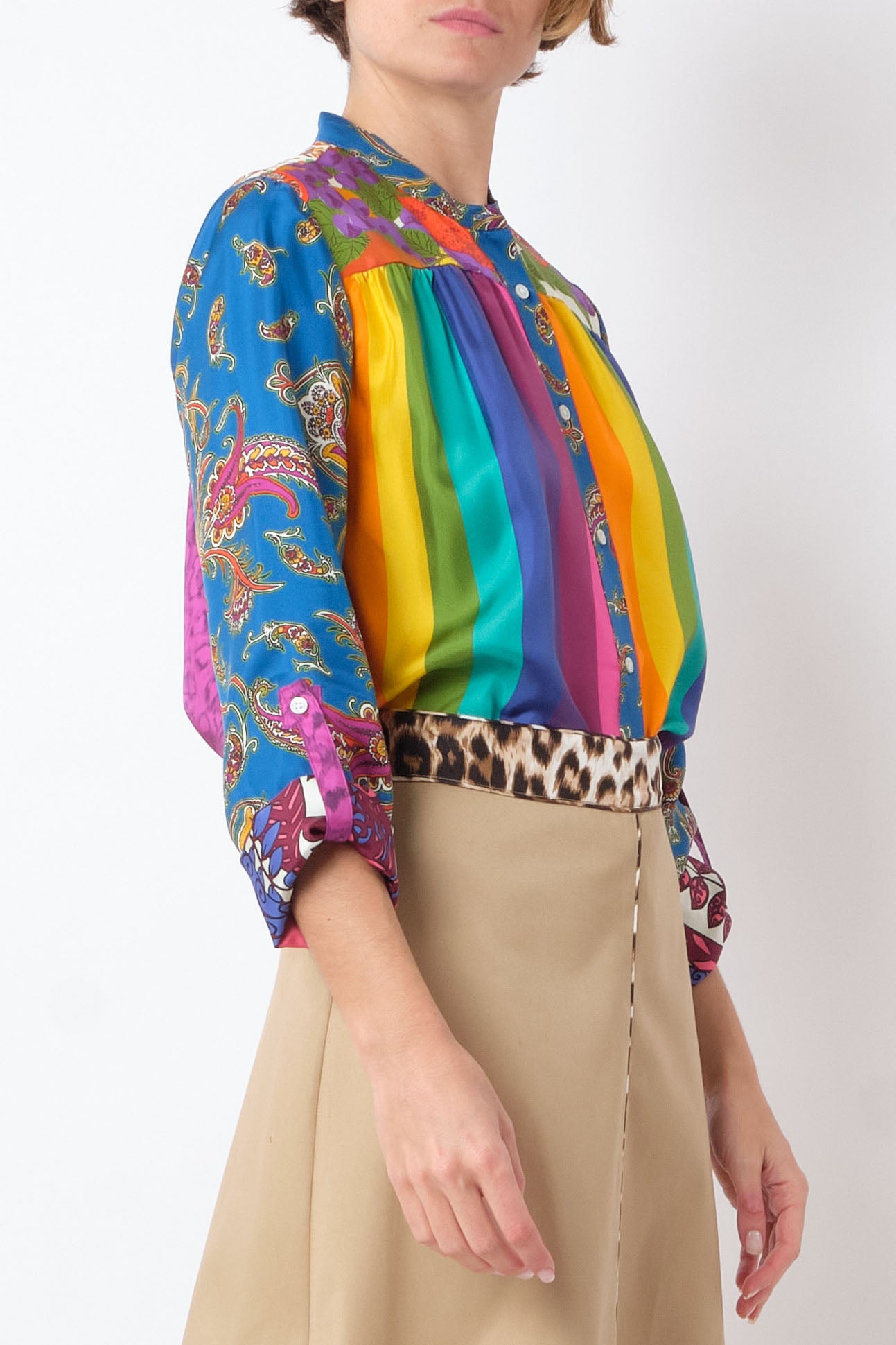 Jeanne Shirt in Mix Raye Arc, from La Prestic Ouiston
