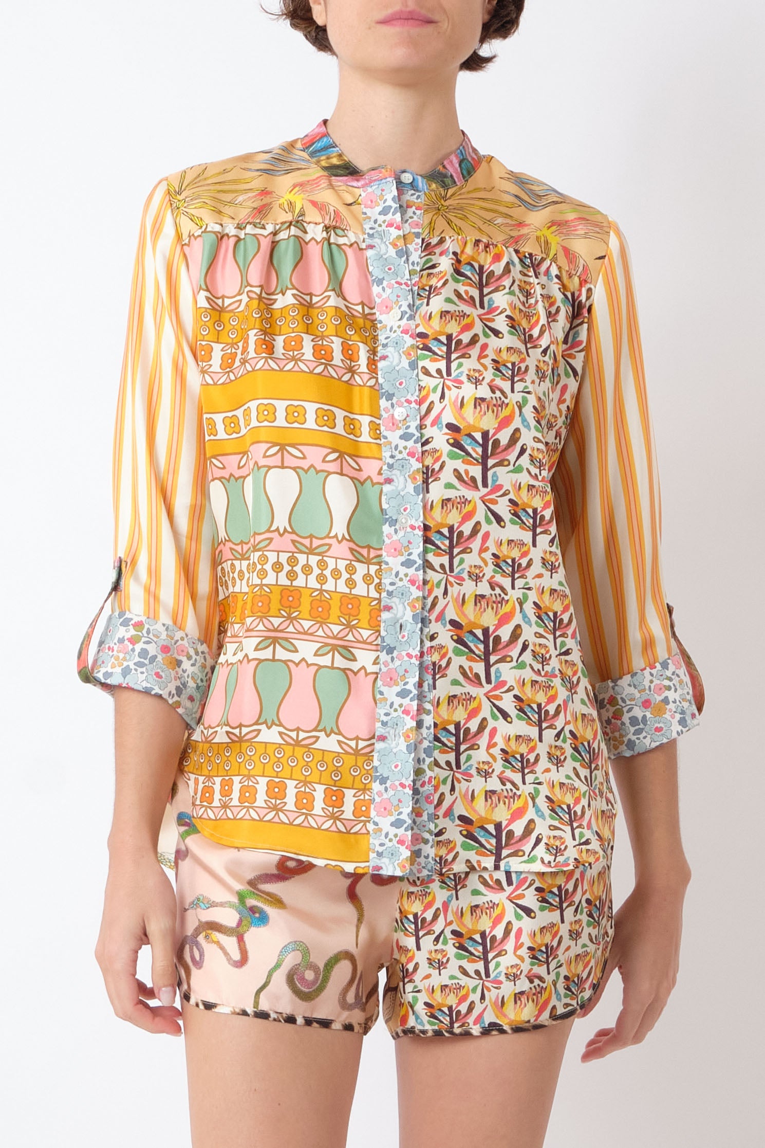 Jeanne Shirt in Mix Tulipe Earl, from La Prestic Ouiston