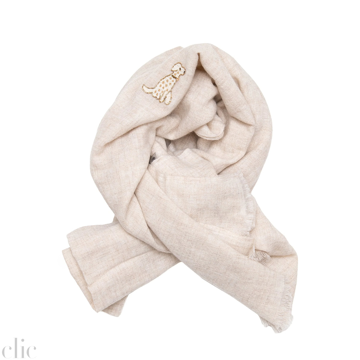 Lamb Multi Tonal Dog Scarf in Oatmeal, from Benaras by Citrus