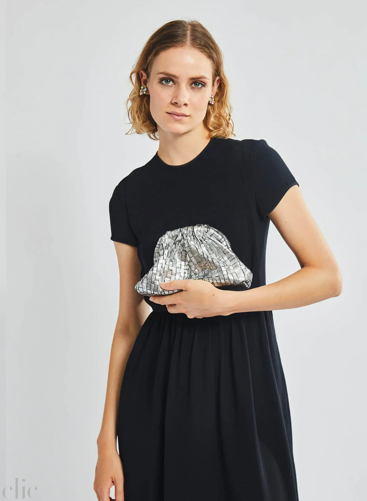 Laminated Mini Game Bag in Silver, from Maria La Rosa
