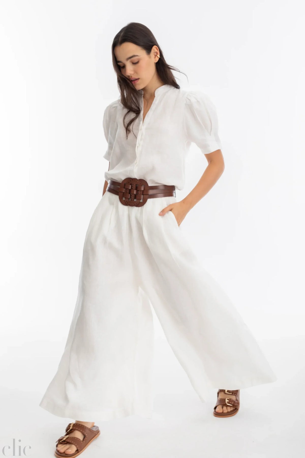 Sabi Linen Pant in White, from Lanhtropy