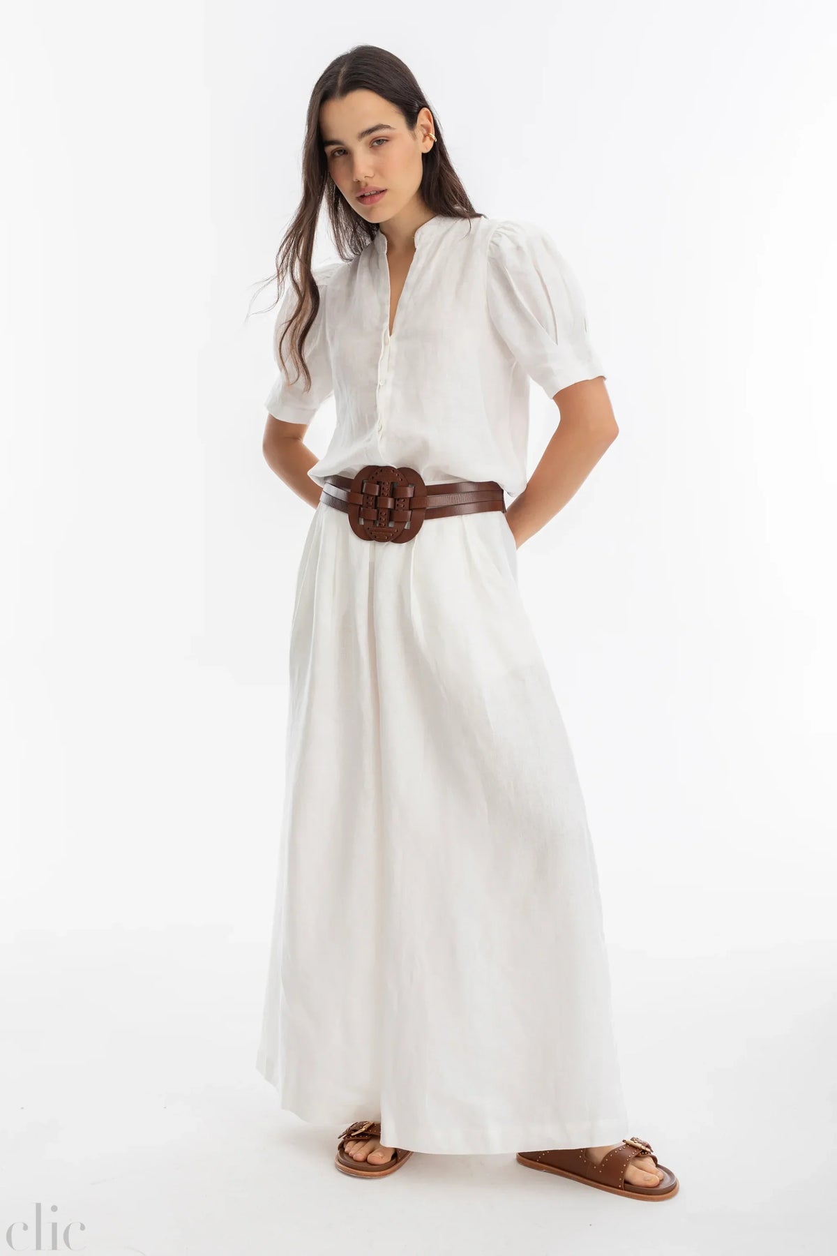 Sabi Linen Pant in White, from Lanhtropy