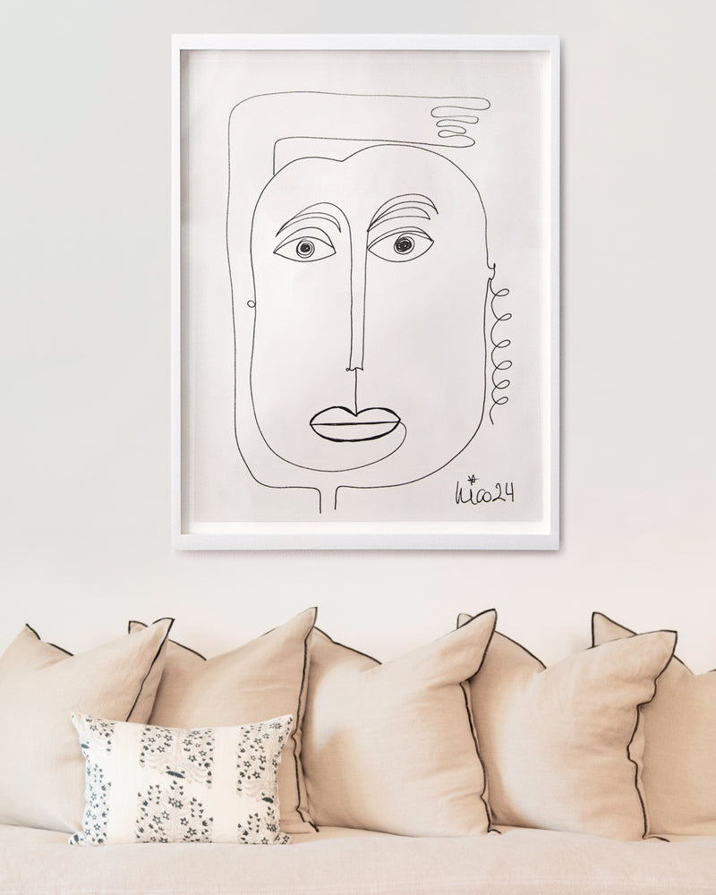 Large Visage 5 in Black & White, by Nicolette Schouten