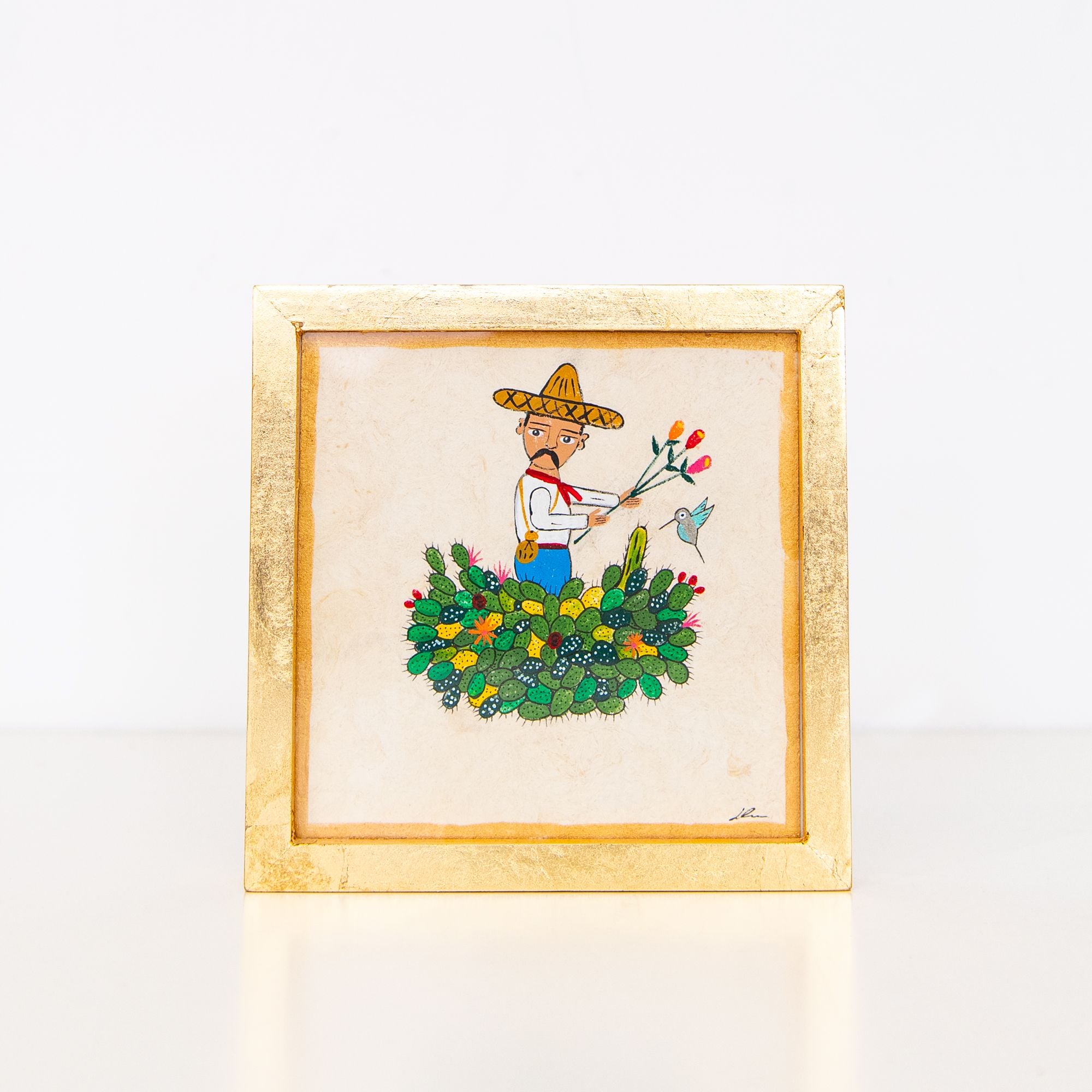 Nopal Cactus Farmer Painting, from Riversong