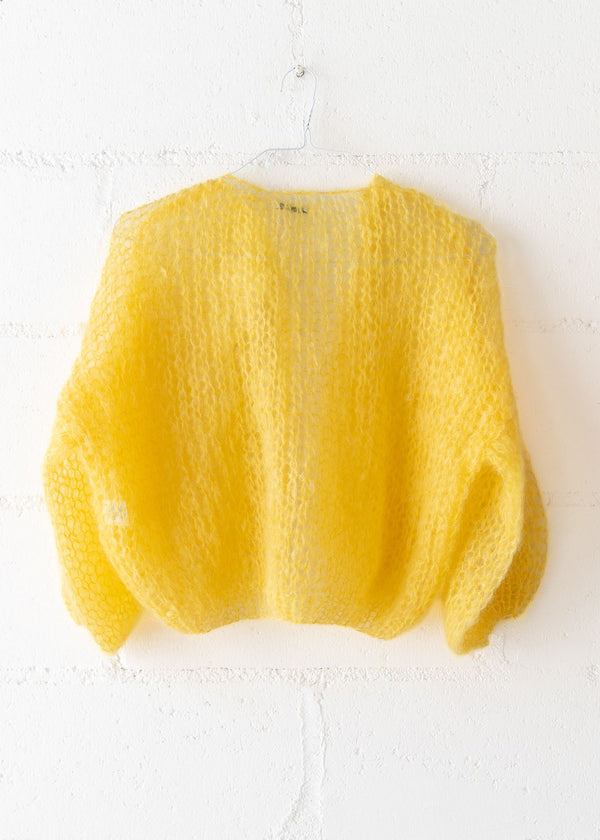 Mohair Light Bomber Cardigan in Yellow, from Maiami