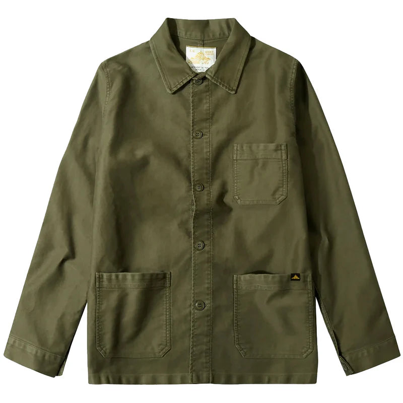 Moleskin Work Jacket in Kaki, from Le Mont Saint Michel