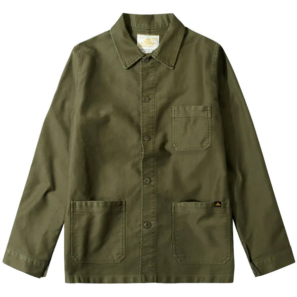Moleskin Work Jacket in Kaki, from Le Mont Saint Michel