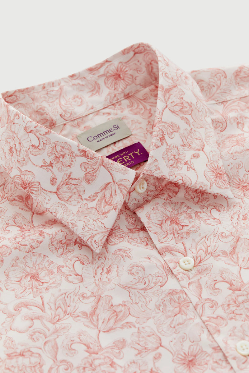 La Shirt Classica Liberty Fabric in Alexander Study Peach, from Comme Si