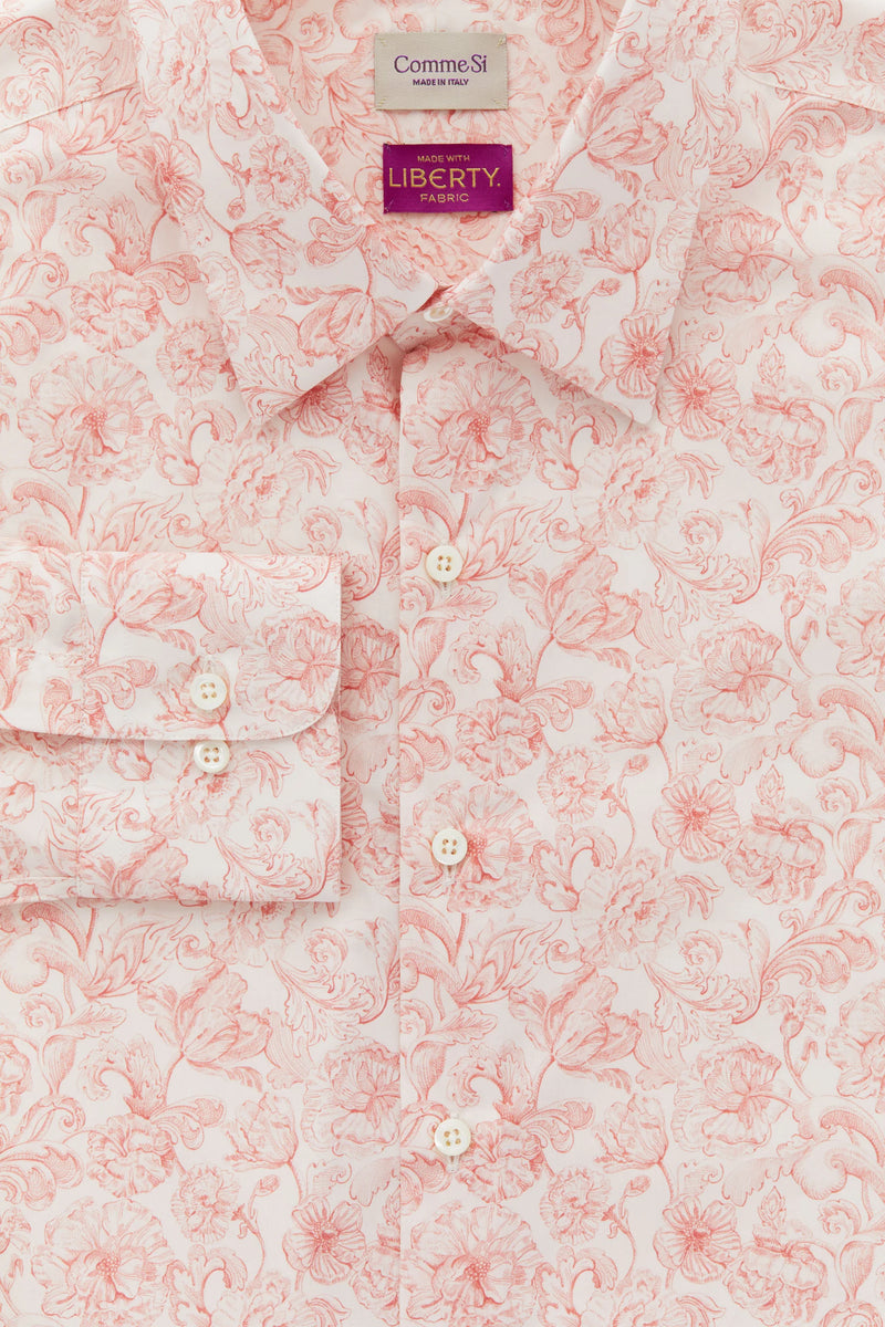 La Shirt Classica Liberty Fabric in Alexander Study Peach, from Comme Si