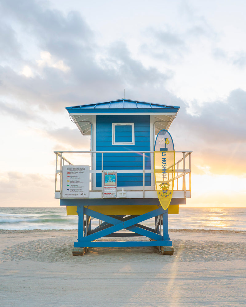 Lifeguard Tower Johnson St. Hollywood Beach Florida by Tommy Kwak