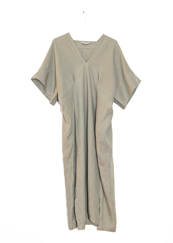 Linen Throw on Dress in Limestone, from Mamene