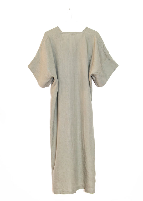 Linen Throw on Dress in Limestone, from Mamene