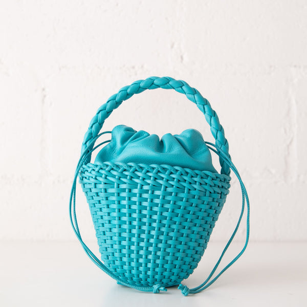 Fiol Leather Tote in Turquois, from Hereu