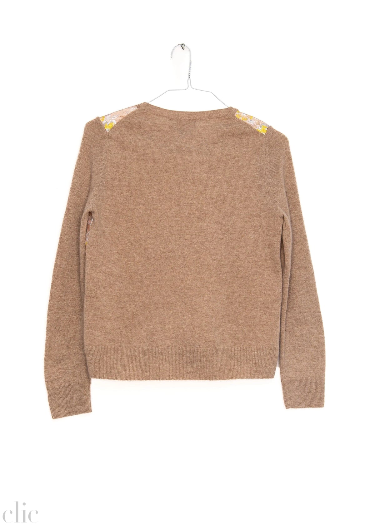 Crew Neck Flower Sweater in Oatmeal, from Omniscient Things