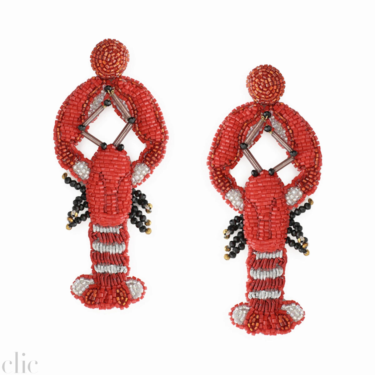 Lobster Earrings in Red, from Olivia Dar
