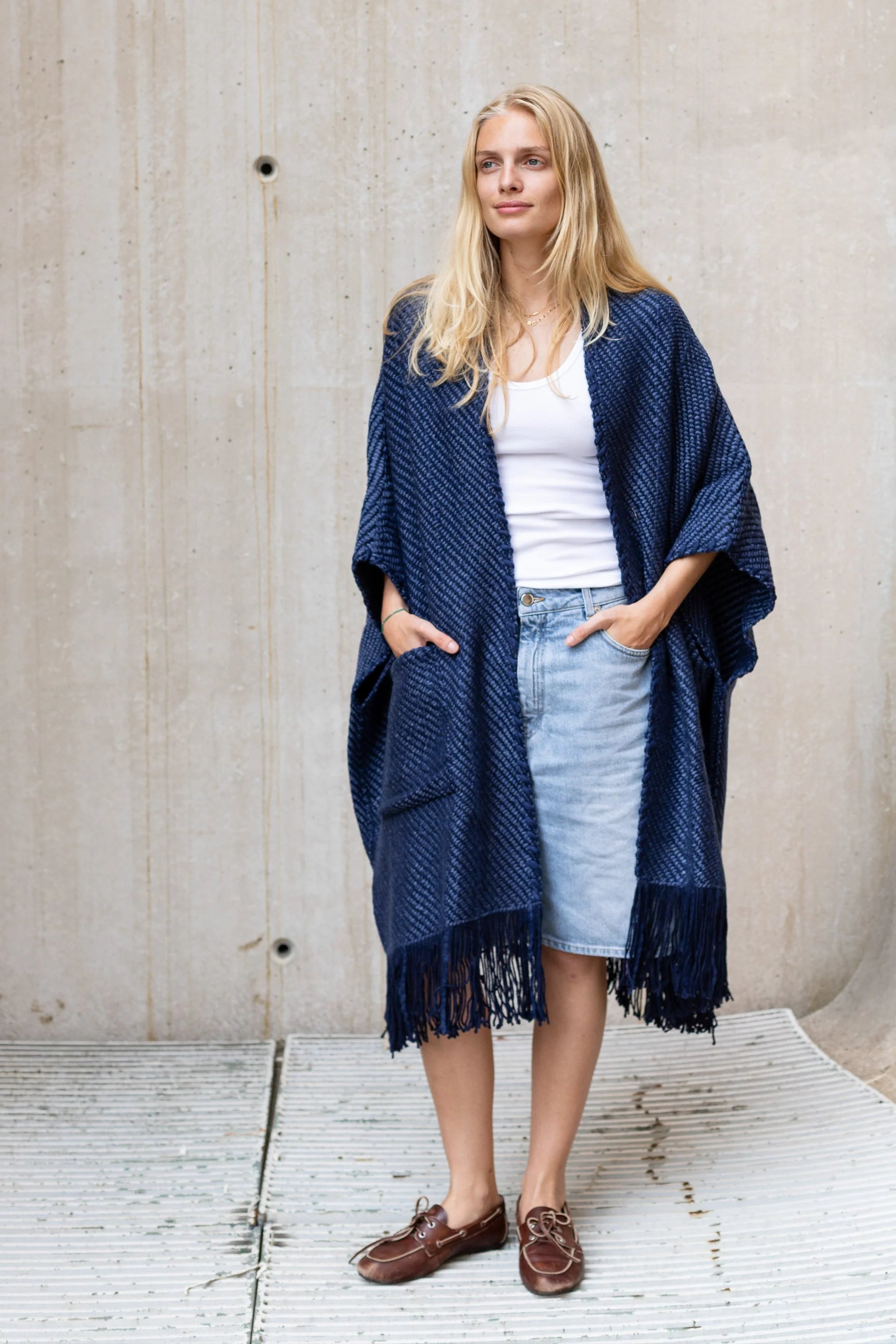 Long Clelia Cardigan in Navy, from Wehve
