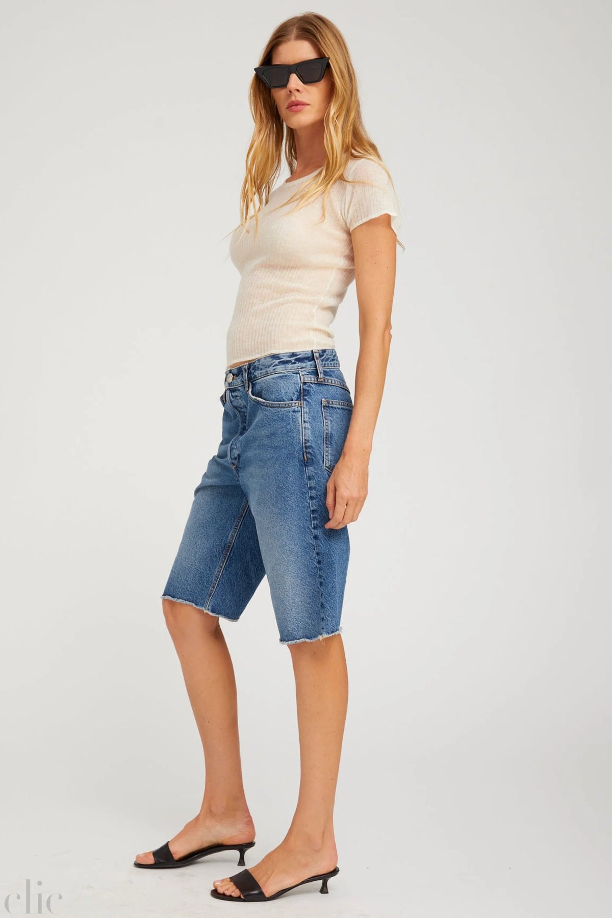 Denim Bermuda Shorts in Eva, from SPRWMN