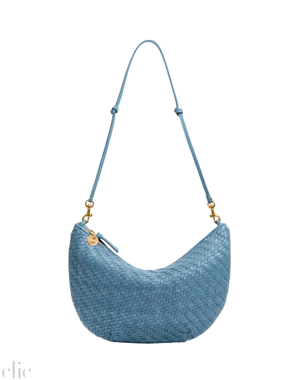 Lune Bag in Woven Desert Blue Zig Zag, from Clare V