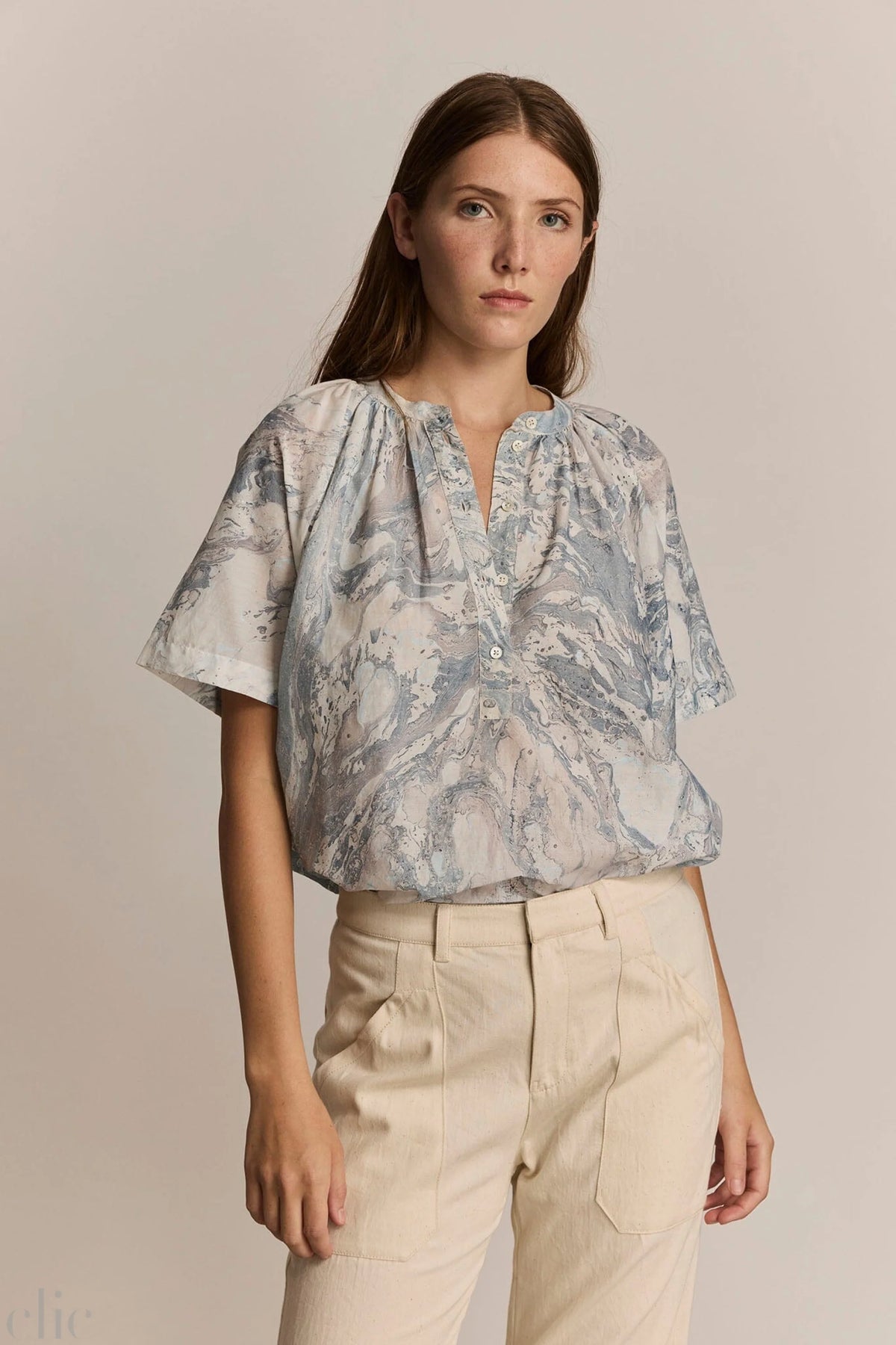 Perry Shirt in Blue Marble, from M.Patmos