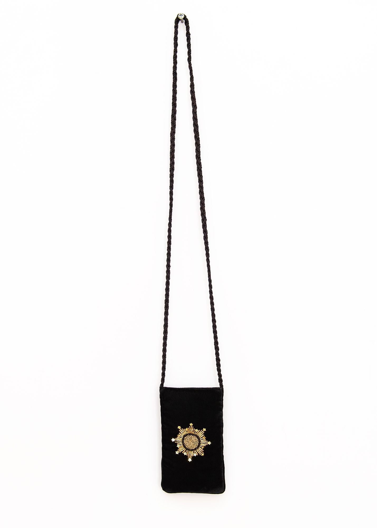 Sun Velvet Phone Bag in Black, from Olivia Dar