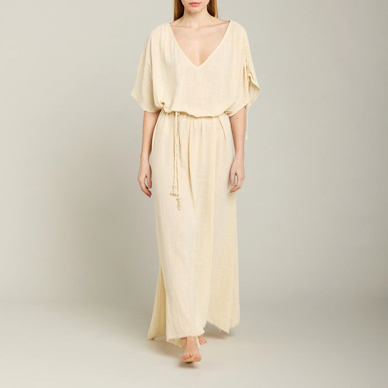 Alexandrie Long Dress in Cream, from Maison Saint Julien