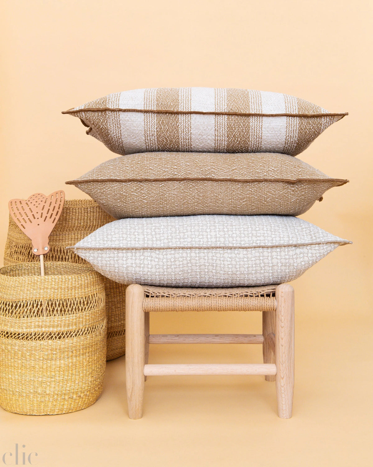 Canvas Outdoor Puglia Pillow 16 x 24 in Sable, from Maison de Vacances