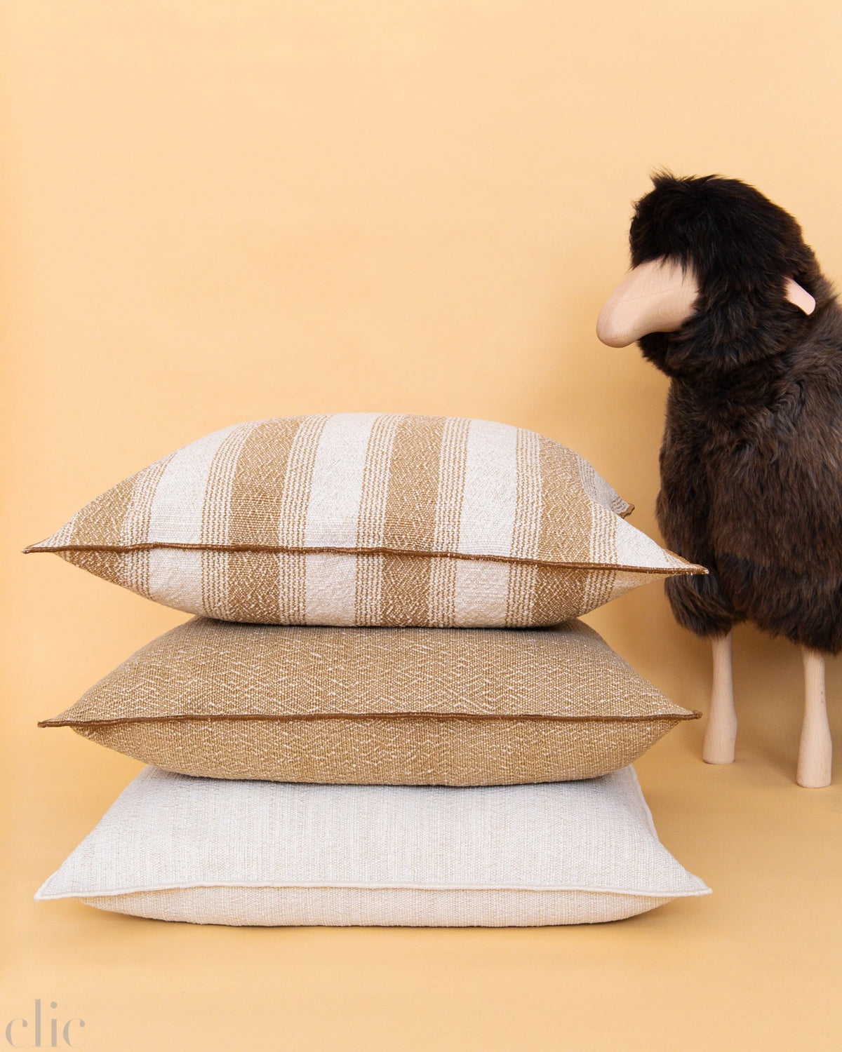 Canvas Outdoor Puglia Pillow 26x26 in Sable, from Maison de Vacances
