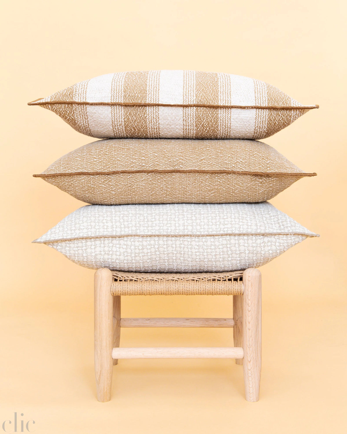 Canvas Outdoor Puglia Pillow 26x26 in Off White, from Maison de Vacances