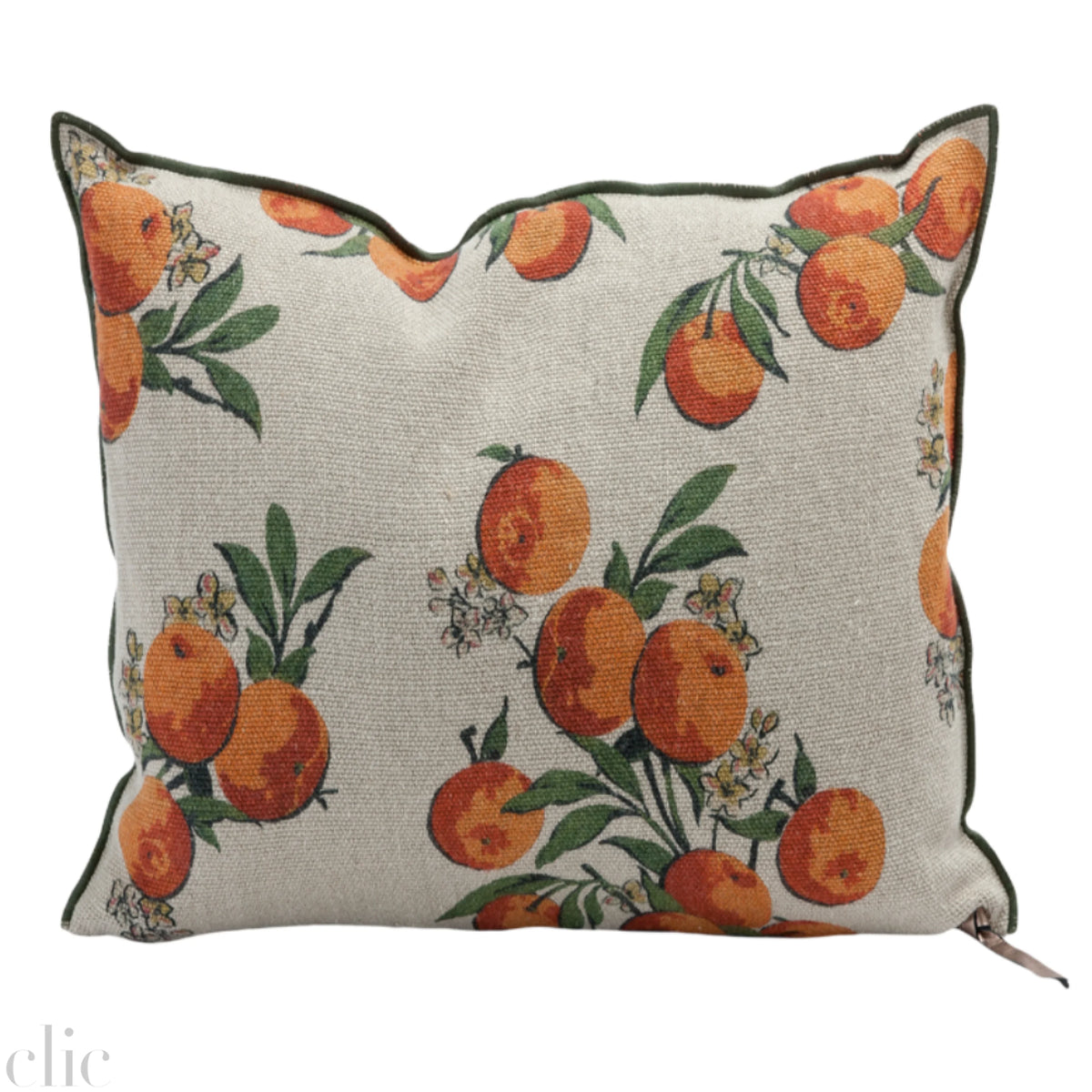 Wabi Sabi Linen 26x26 in Les Oranges, from Maison de Vacances