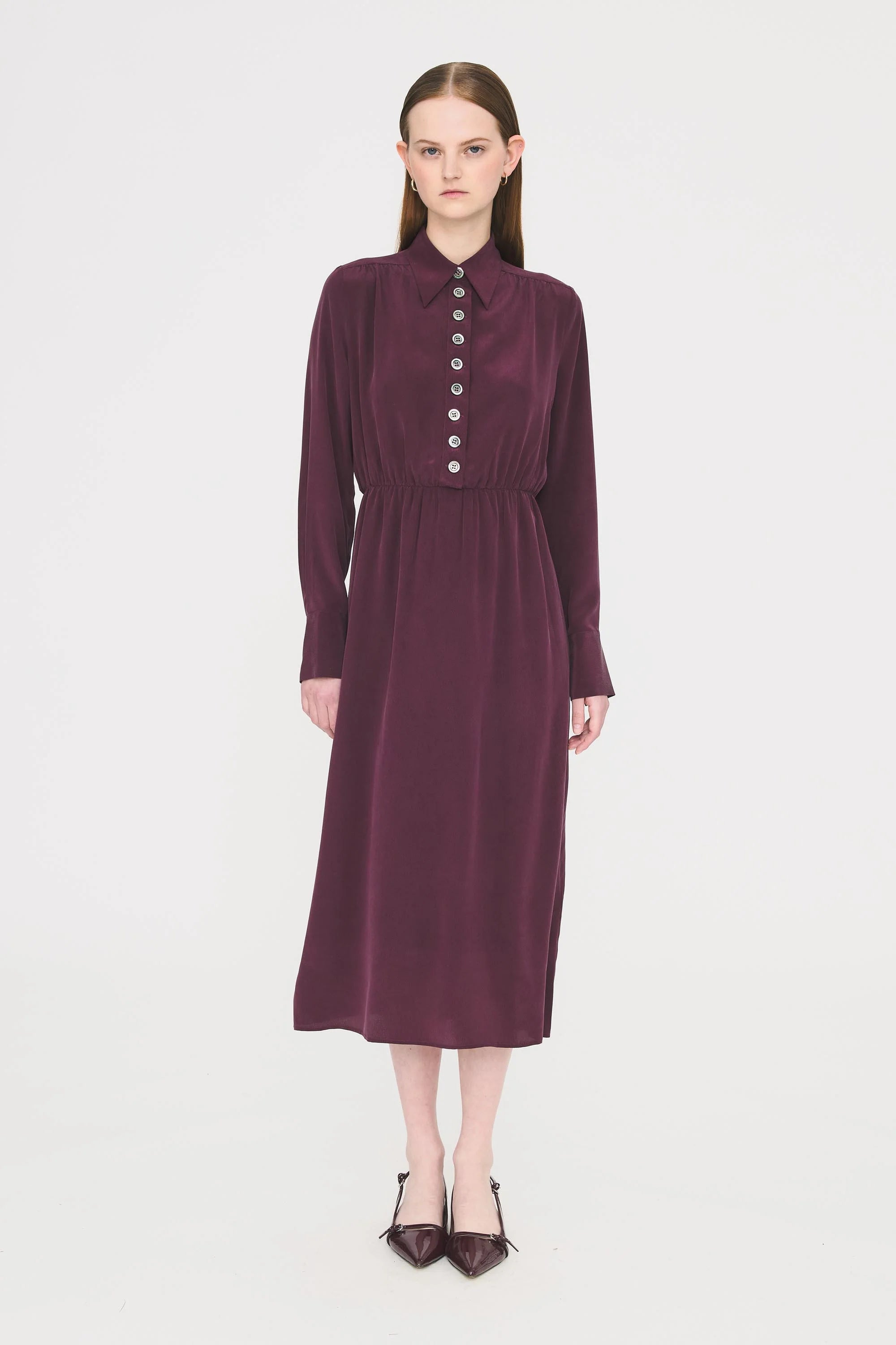 Melinda Long Dress in Burgundy, from Antik Batik