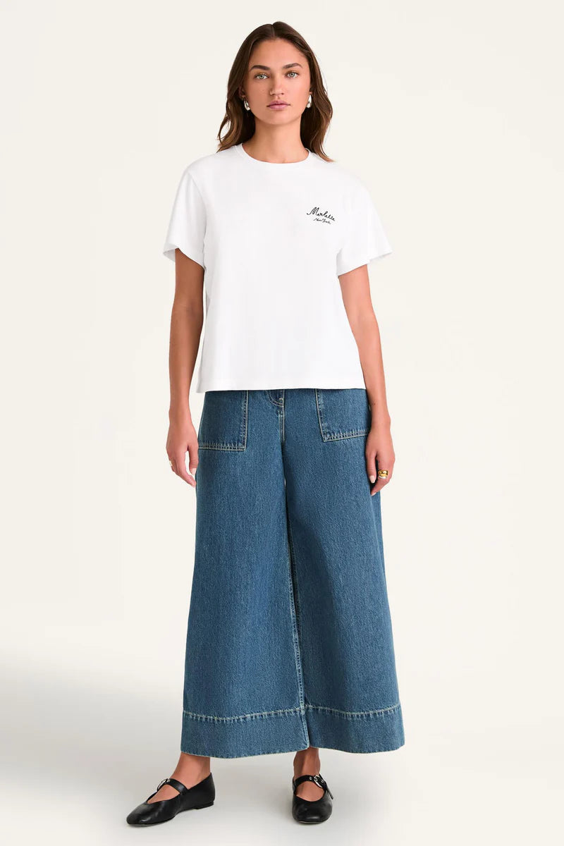 Violette Pants in Mid-blue Wash, from Merlette