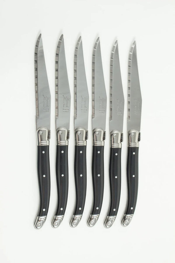 Laguiole Steak Knives in Platine Black, from Jean Neron