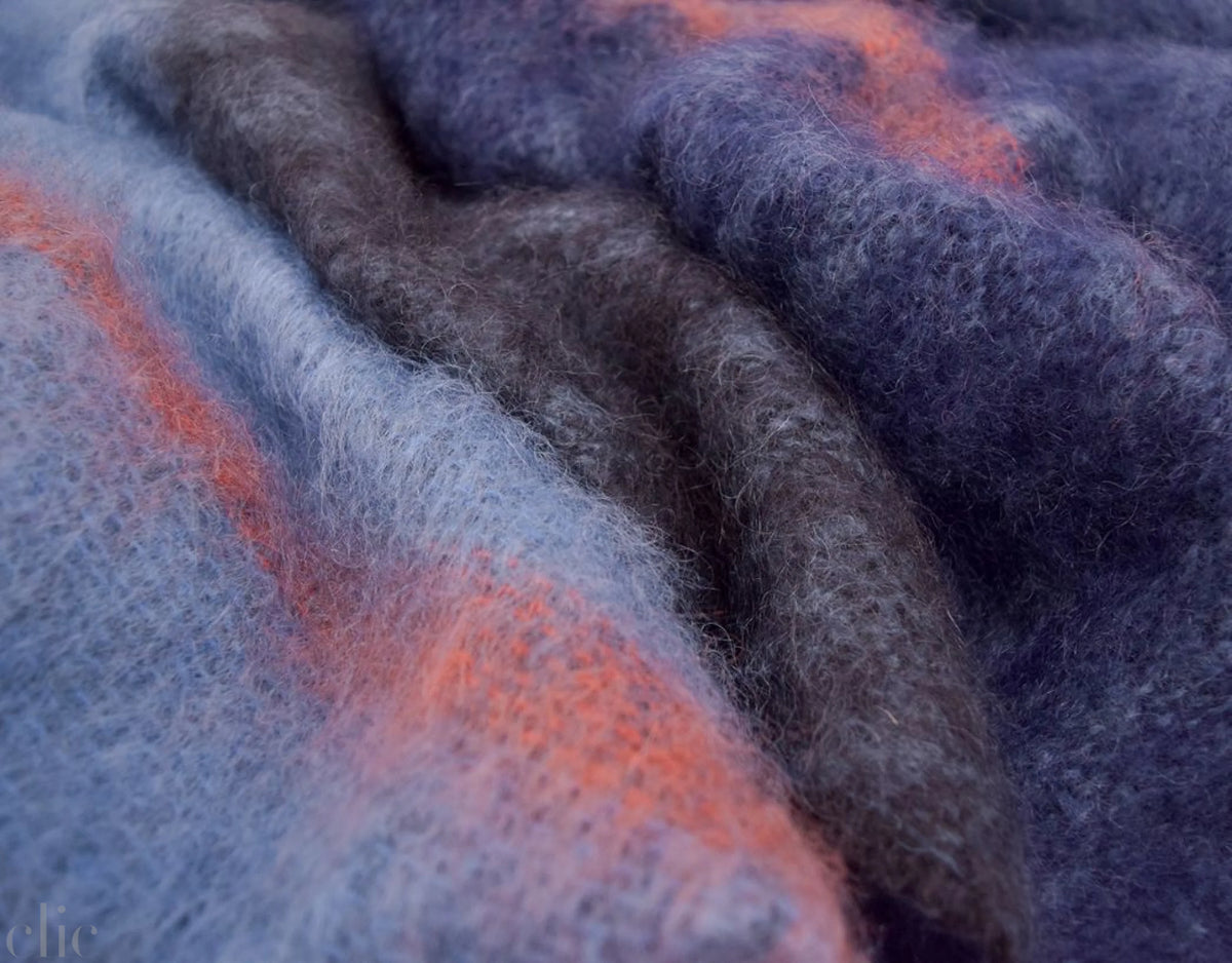 Boher Mohair Throw in Azure