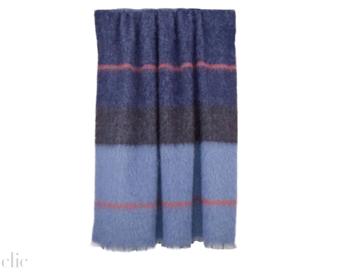 Boher Mohair Throw in Azure