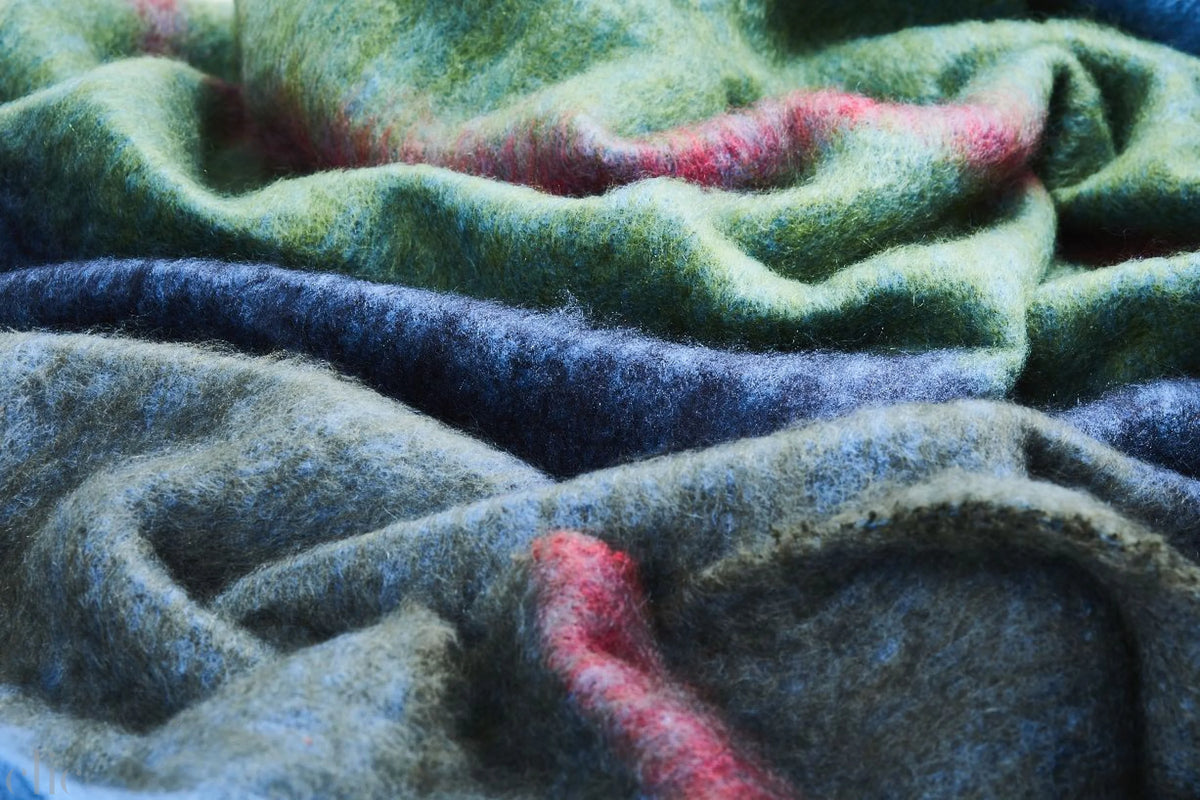 Boher Mohair Throw in Moss