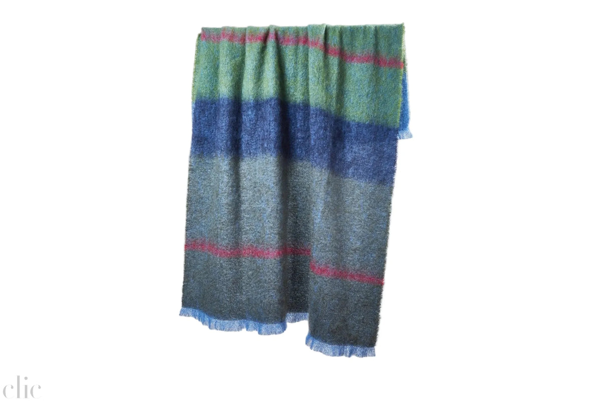 Boher Mohair Throw in Moss