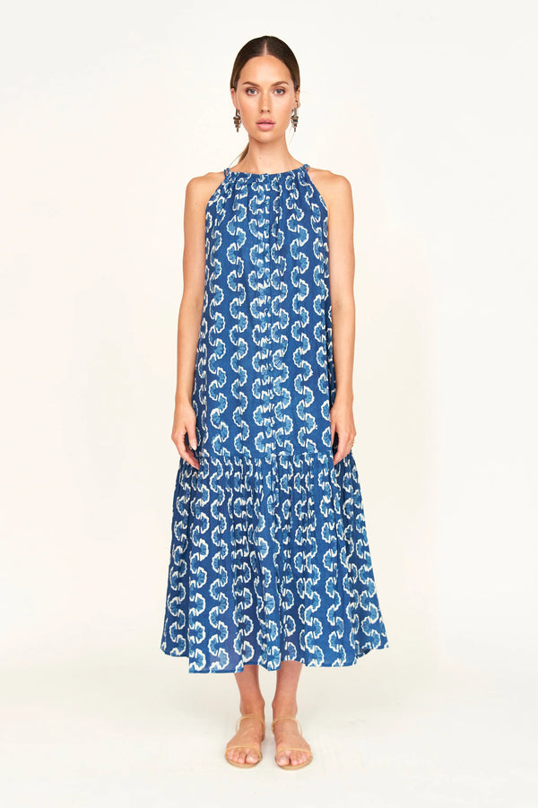 Corsica Sundress in Indigo Orchard Road, from Mirth