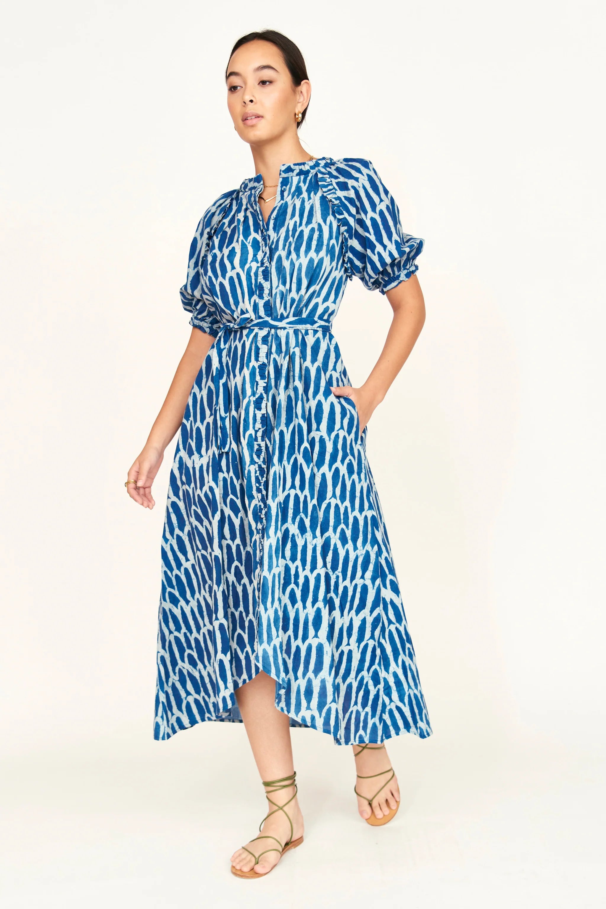 Somerset Dress in Indigo Bluefish, from Mirth