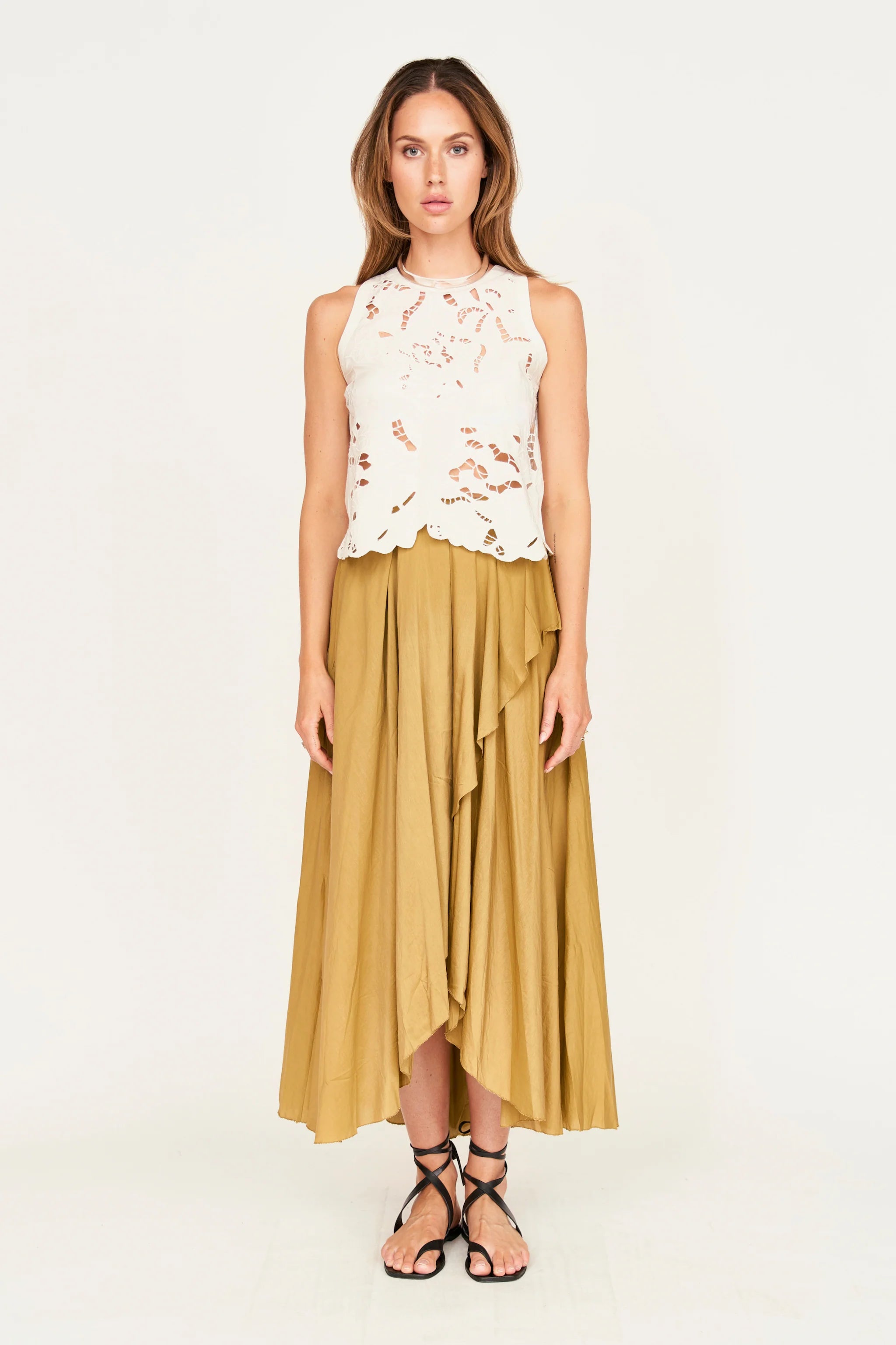 Santanyi Cutwork Tank in White, from Mirth